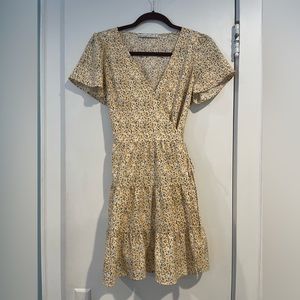 Yellow Floral Abercrombie and Fitch Wrap Dress